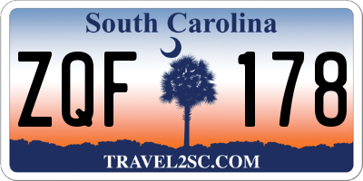 SC license plate ZQF178