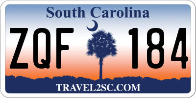 SC license plate ZQF184