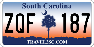 SC license plate ZQF187