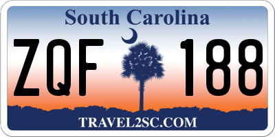 SC license plate ZQF188