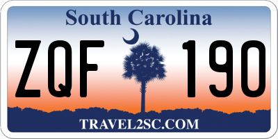 SC license plate ZQF190