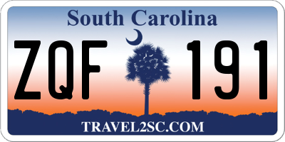 SC license plate ZQF191