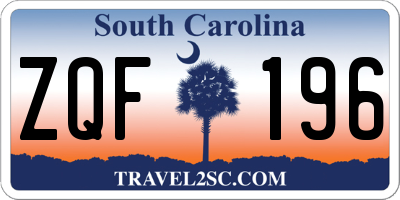 SC license plate ZQF196