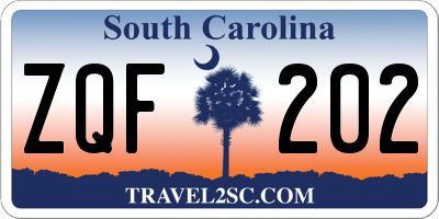 SC license plate ZQF202