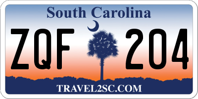 SC license plate ZQF204