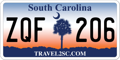 SC license plate ZQF206