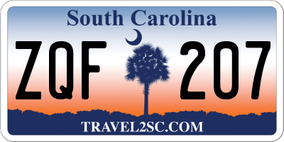 SC license plate ZQF207