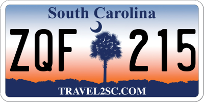 SC license plate ZQF215
