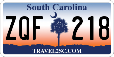 SC license plate ZQF218
