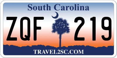 SC license plate ZQF219