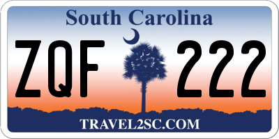 SC license plate ZQF222