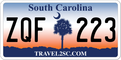 SC license plate ZQF223