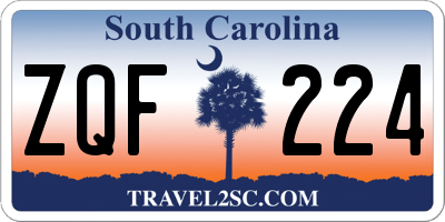 SC license plate ZQF224