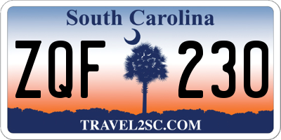 SC license plate ZQF230