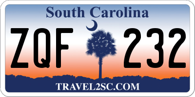 SC license plate ZQF232