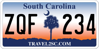 SC license plate ZQF234