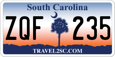 SC license plate ZQF235