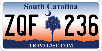 SC license plate ZQF236