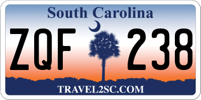 SC license plate ZQF238