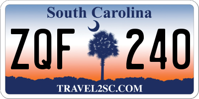 SC license plate ZQF240