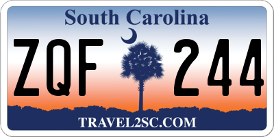 SC license plate ZQF244