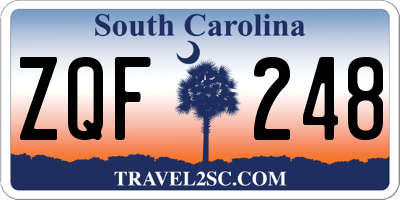SC license plate ZQF248