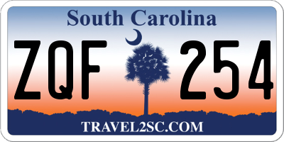SC license plate ZQF254
