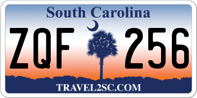 SC license plate ZQF256