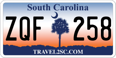 SC license plate ZQF258