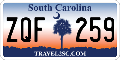 SC license plate ZQF259