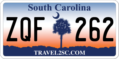 SC license plate ZQF262