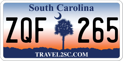 SC license plate ZQF265