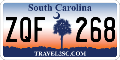 SC license plate ZQF268