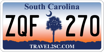 SC license plate ZQF270