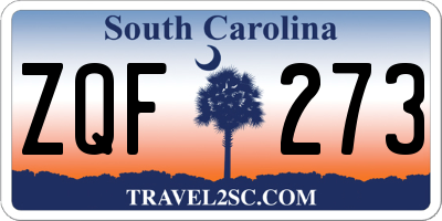 SC license plate ZQF273