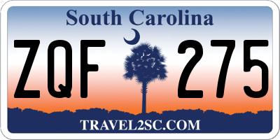 SC license plate ZQF275