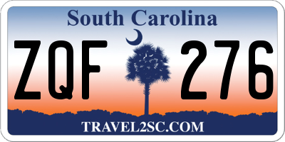 SC license plate ZQF276