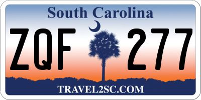 SC license plate ZQF277