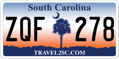 SC license plate ZQF278