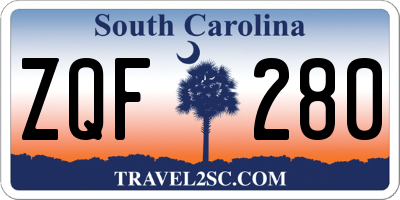 SC license plate ZQF280