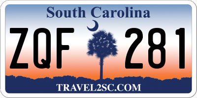 SC license plate ZQF281