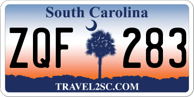 SC license plate ZQF283