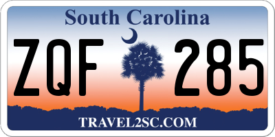 SC license plate ZQF285