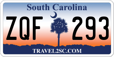 SC license plate ZQF293