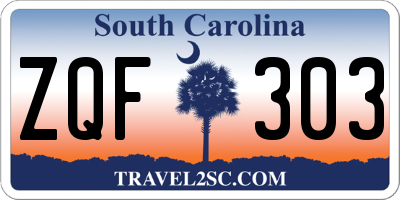 SC license plate ZQF303