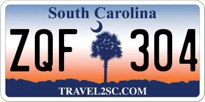 SC license plate ZQF304