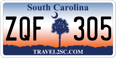 SC license plate ZQF305