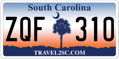 SC license plate ZQF310