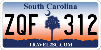 SC license plate ZQF312