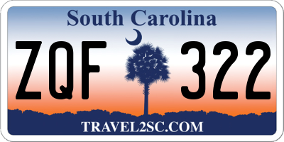 SC license plate ZQF322